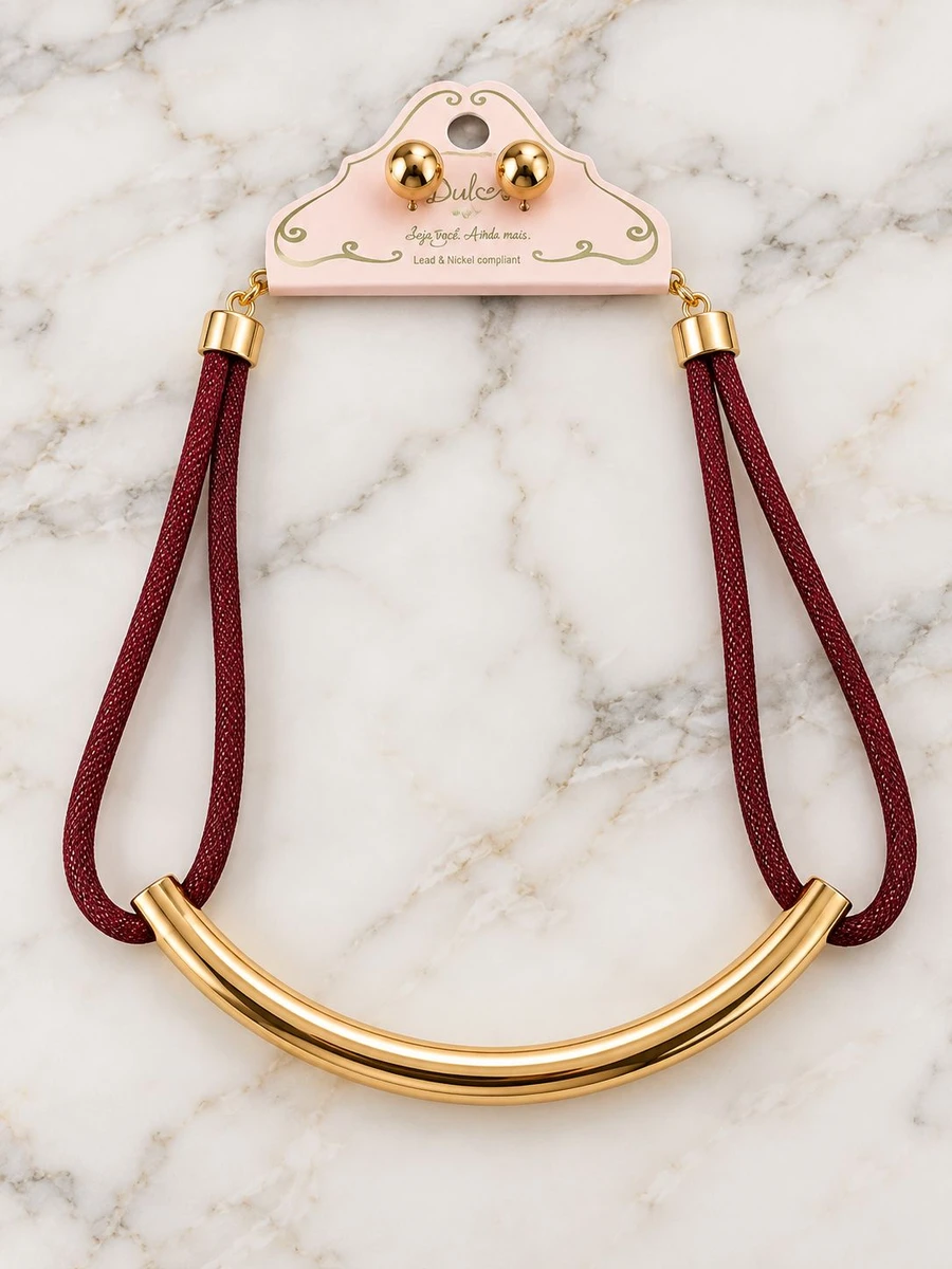 Collar Arc bordó 