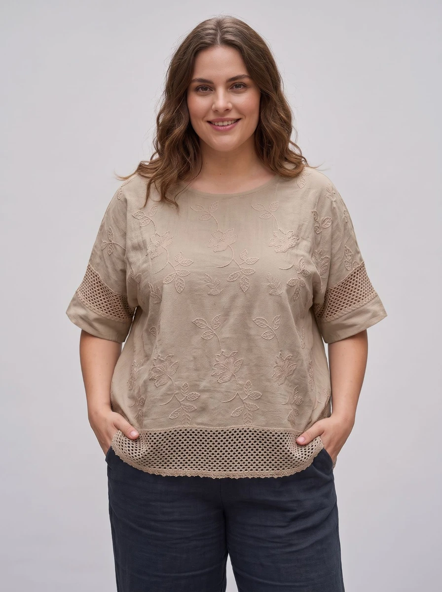 Blusa Brisa Bordada - Visón 