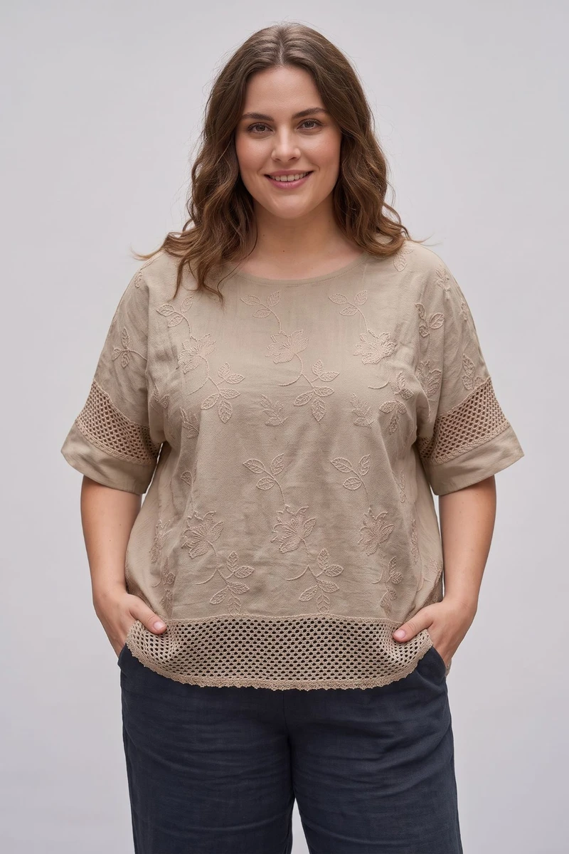 Blusa Brisa Bordada Visón