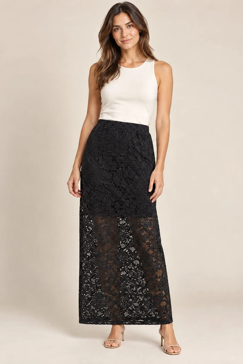 Pollera Magnolia Negro