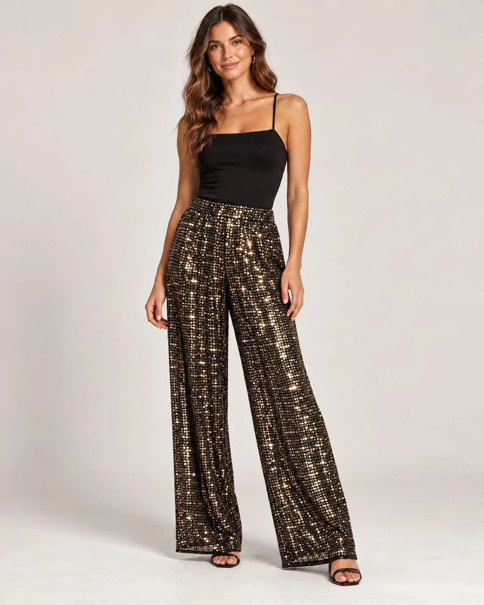 Pantalón de lentejuelas - Bronce 