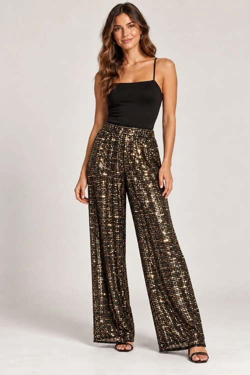 Pantalón de lentejuelas Bronce