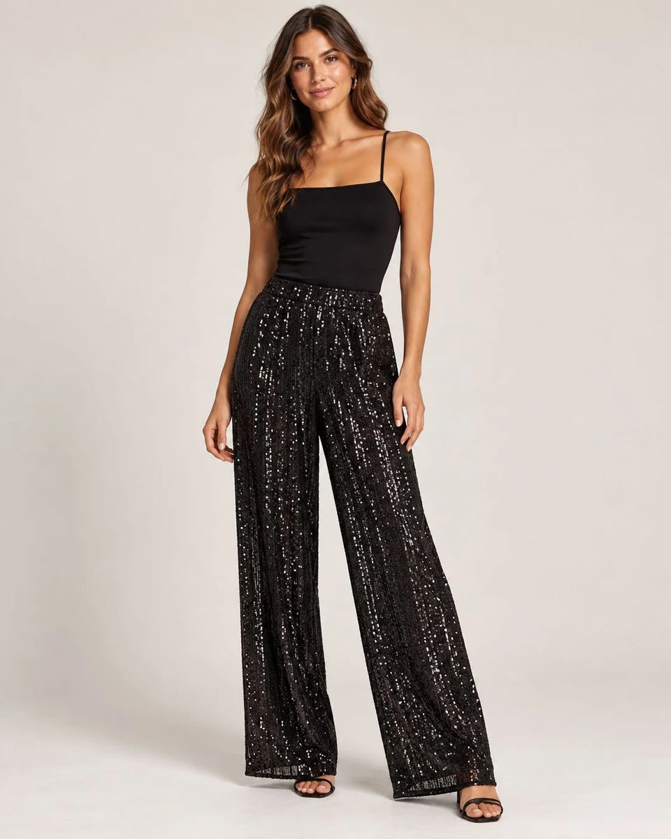 Pantalón de lentejuelas - Negro 