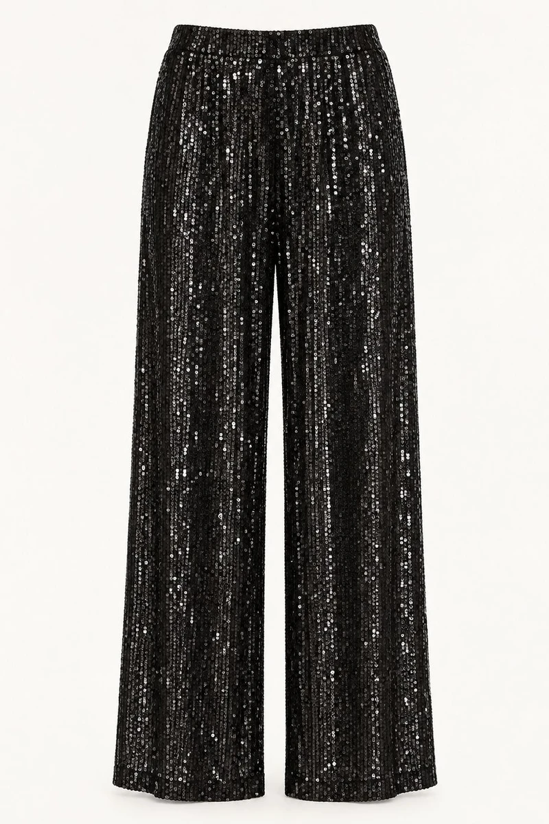 Pantalón de lentejuelas Negro