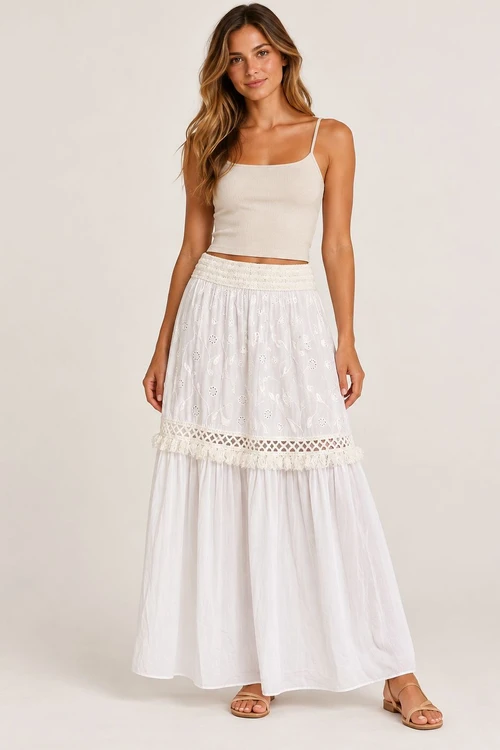 Pollera Almería Blanco