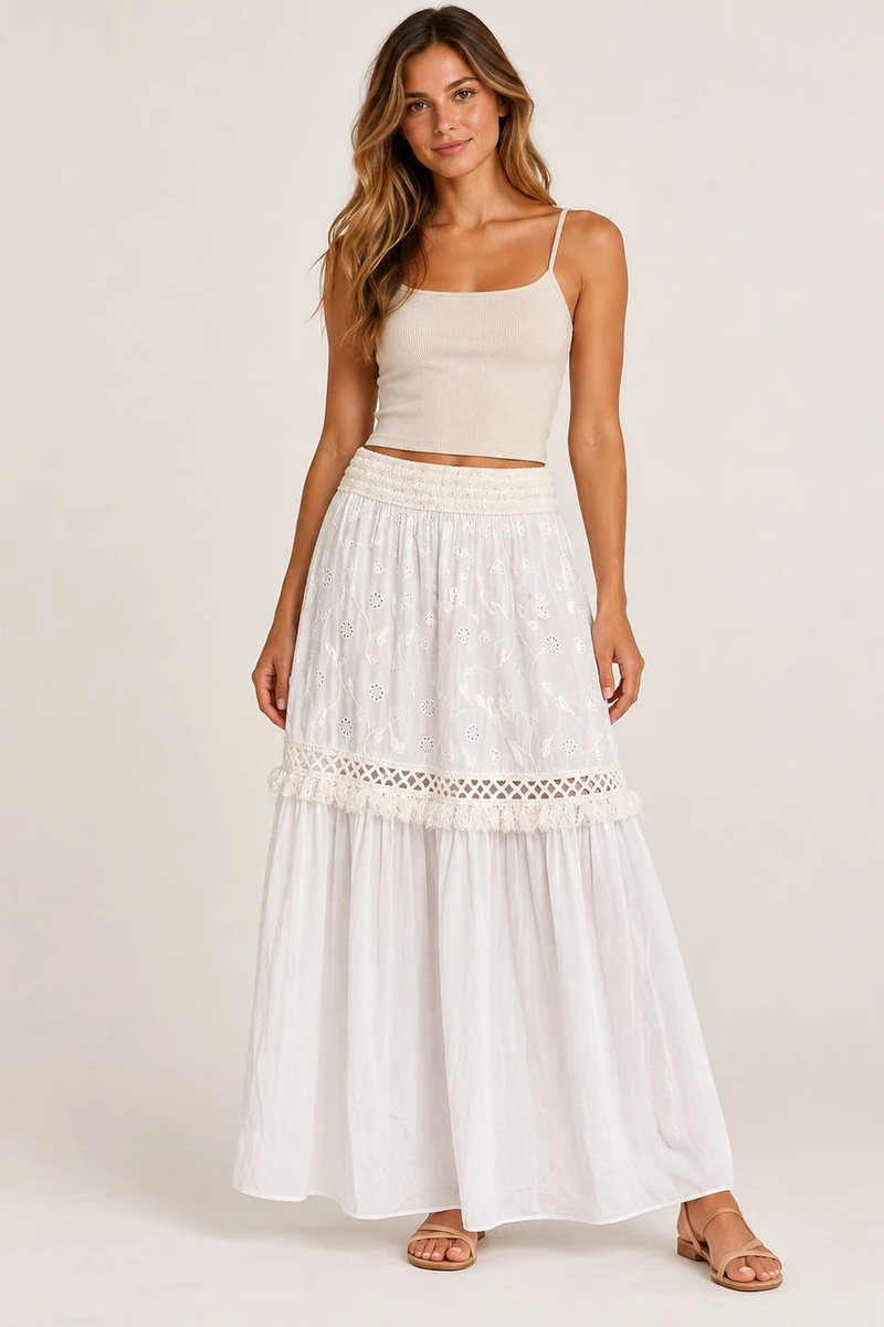 Pollera Almería Blanco