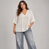 Blusa Náca blanco grisáceo