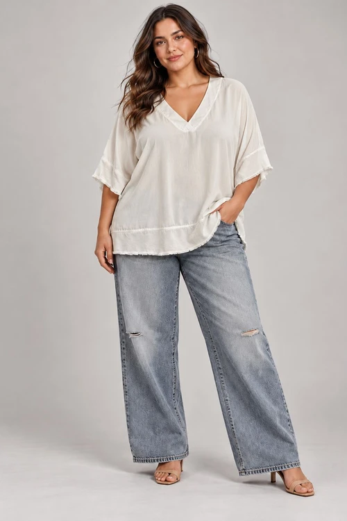 Blusa Náca blanco grisáceo