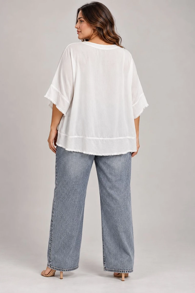 Blusa Náca blanco grisáceo