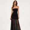 Vestido Strapless de tul largo Negro