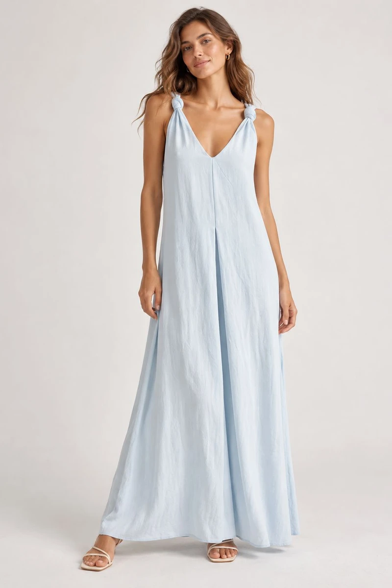 Vestido Nudo Cielo